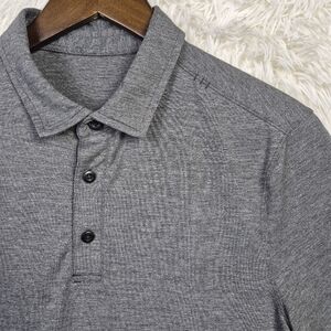 Lululemon Evolution Polo Shirt Mens Small Dark Heather Gray Short Sleeve Golf